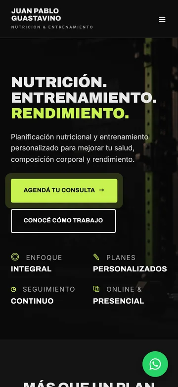 Sitio de Juan Pablo Guastavino en celular